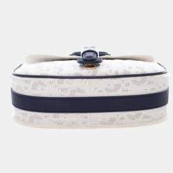 Pre Owned Christian Dior Medium White Calfskin Bobby