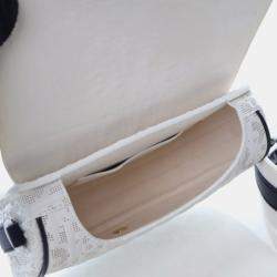 Pre Owned Christian Dior Medium White Calfskin Bobby