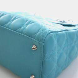 Pre Owned حقيبة ليدي ديور جلد خروف متوسطة الحجم كريستيان ديور