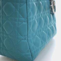 Pre Owned حقيبة ليدي ديور جلد خروف متوسطة الحجم كريستيان ديور