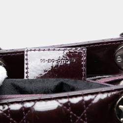 Pre Owned حقيبة ديور ليدي كاناج من الجلد اللامع الأرجواني وسط