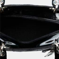 Pre Owned حقيبة ديور ليدي ديور كاناج براءة اختراع متوسطة سوداء