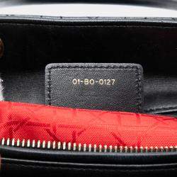 مملوكة مسبقًا Dior Black Medium Lambskin Cannage Lady Dior