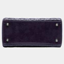 Pre Owned Dior Purple Medium Ombre Patent Cannage Lady Dior