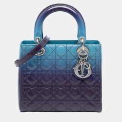 Pre Owned Dior Purple Medium Ombre Patent Cannage Lady Dior