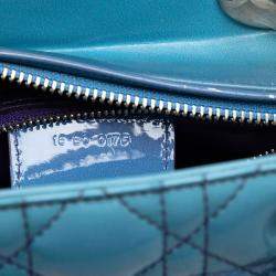 Pre Owned Dior Purple Medium Ombre Patent Cannage Lady Dior