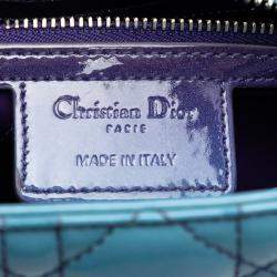 Pre Owned Dior Purple Medium Ombre Patent Cannage Lady Dior