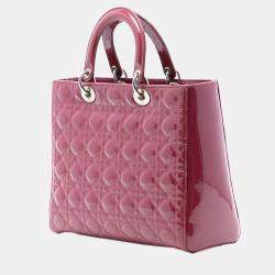 Pre Owned حقيبة ديور ليدي ديور براءات كبيرة حمراء كاناج