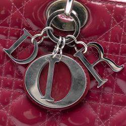 Pre Owned حقيبة ديور ليدي ديور براءات كبيرة حمراء كاناج