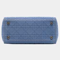 مملوكة مسبقًا Dior Blue Medium Canvas Cannage Lady D Lite
