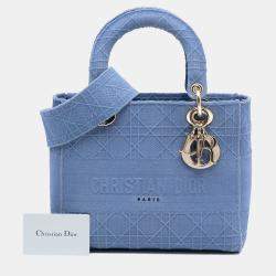 مملوكة مسبقًا Dior Blue Medium Canvas Cannage Lady D Lite