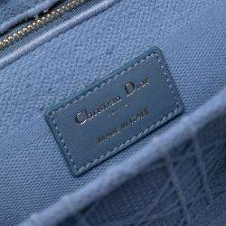 مملوكة مسبقًا Dior Blue Medium Canvas Cannage Lady D Lite