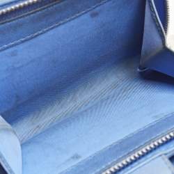 Pre Owned محفظة مطوية ديور ليدي ديور جلد كاناج أزرق مدمجة