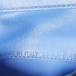 Pre Owned محفظة مطوية ديور ليدي ديور جلد كاناج أزرق مدمجة