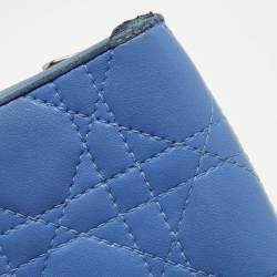 Pre Owned مح فظة مطوية ديور ليدي ديور جلد كاناج أزرق مدمجة