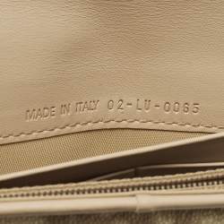 Pre Owned محفظة ديور تروتر قماش مغطى مائل كريمي قلاب كونتيننتال