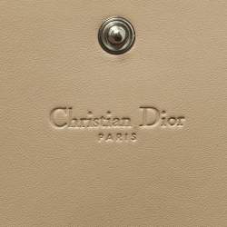 Pre Owned محفظة ديور تروتر قماش مغطى مائل كريمي قلاب كونتيننتال