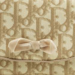 Pre Owned محفظة ديور تروتر قماش مغطى مائل كريمي قلاب كونتيننتال