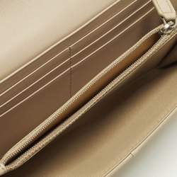 Pre Owned محفظة ديور تروتر قماش مغطى مائل كريمي قلاب كونتيننتال