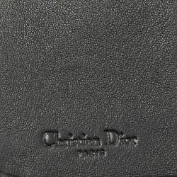 Pre Owned Dior D Logo Black CannageLeather Continental Wallet
