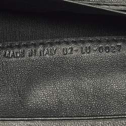 Pre Owned Dior D Logo Black CannageLeather Continental Wallet