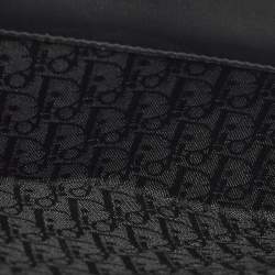Pre Owned Dior D Logo Black CannageLeather Continental Wallet