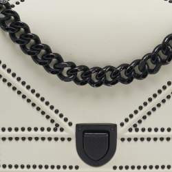 Pre Owned حقيبة قلاب جلد ديوراما ديور صغيرة مسمارية بيضاء فاتحة كنّاج