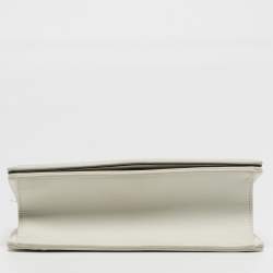 Pre Owned حقيبة قلاب جلد ديوراما ديور صغيرة مسمارية بيضاء فاتحة كنّاج