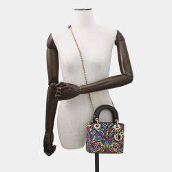 Pre Owned حقيبة ديور ليدي ديور ملونة جلد مينيتان ٢واي