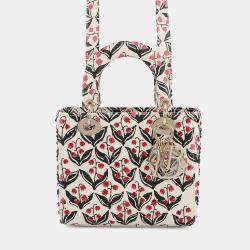 مملوكة مسبقًا Dior Dior 2-Way Bag For Women, Beaded White/Pink/Black Leather Rhinestone Size Small