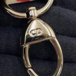 Pre Owned حقيبة ديور 2 في 1 للنساء، مطرزة بالخرز الأبيض/الوردي/الأسود جلد بحجر الراين حجم صغير