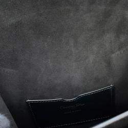 Pre Owned حقيبة كتف إطار بوبي جلد أسود ديور حجم متوسط