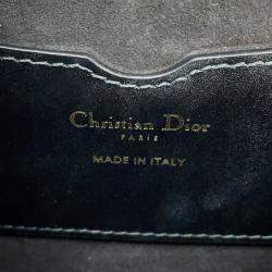 Pre Owned حقيبة كتف إطار بوبي جلد أسود ديور حجم متوسط