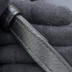 Pre Owned حقيبة كتف إطار بوبي جلد أسود ديور حجم متوسط