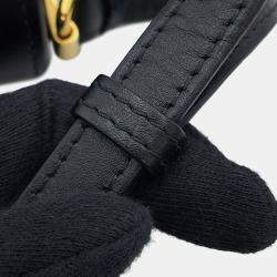 Pre Owned حقيبة كتف إطار بوبي جلد أسود ديور حجم متوسط