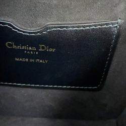 Pre Owned حقيبة كتف إطار بوبي جلد أسود ديور حجم متوسط