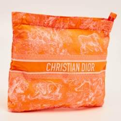 مملوكة مسبقًا Dior Toile de Jouy Neon Orange Reverse Technical Fabric DiorTravel Zipped Pouch