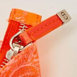 مملوكة مسبقًا Dior Toile de Jouy Neon Orange Reverse Technical Fabric DiorTravel Zipped Pouch