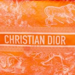 مملوكة مسبقًا Dior Toile de Jouy Neon Orange Reverse Technical Fabric DiorTravel Zipped Pouch
