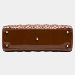 Pre Owned حقيبة ديور البنية الكبيرة ليدي ديور الجلدية كاناج