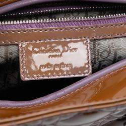 Pre Owned حقيبة ديور البنية الكبيرة ليدي ديور الجلدية كاناج