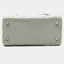 مملوكة مسبقًا Dior Green Medium Patent Cannage Lady Dior