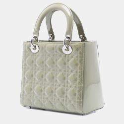 مملوكة مسبقًا Dior Green Medium Patent Cannage Lady Dior