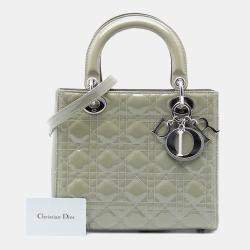 مملوكة مسبقًا Dior Green Medium Patent Cannage Lady Dior