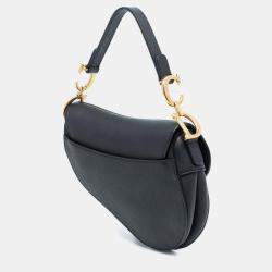 مملوكة مسبقًا Dior Black Mini Grained Calfskin Saddle Bag