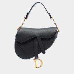 مملوكة مسبقًا Dior Black Mini Grained Calfskin Saddle Bag