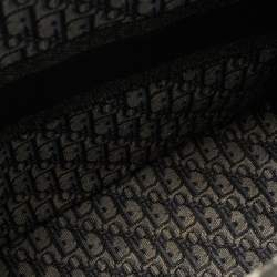 Pre Owned Dior Book Large Blue Oblique Embroidered Canvas Tote