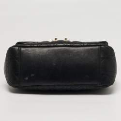 Pre Owned حقيبة ديور ميس ديور جلد كانونج سوداء مع سلسلة وقلاب