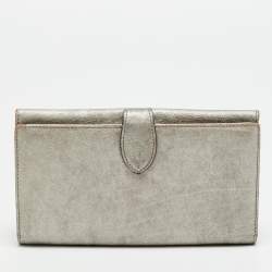 مملوكة مسبقًا Dior D Flap Grey Leather Continental Wallet