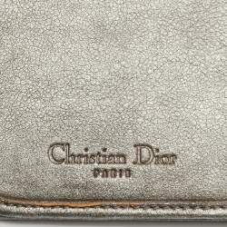 مملوكة مس بقًا Dior D Flap Grey Leather Continental Wallet